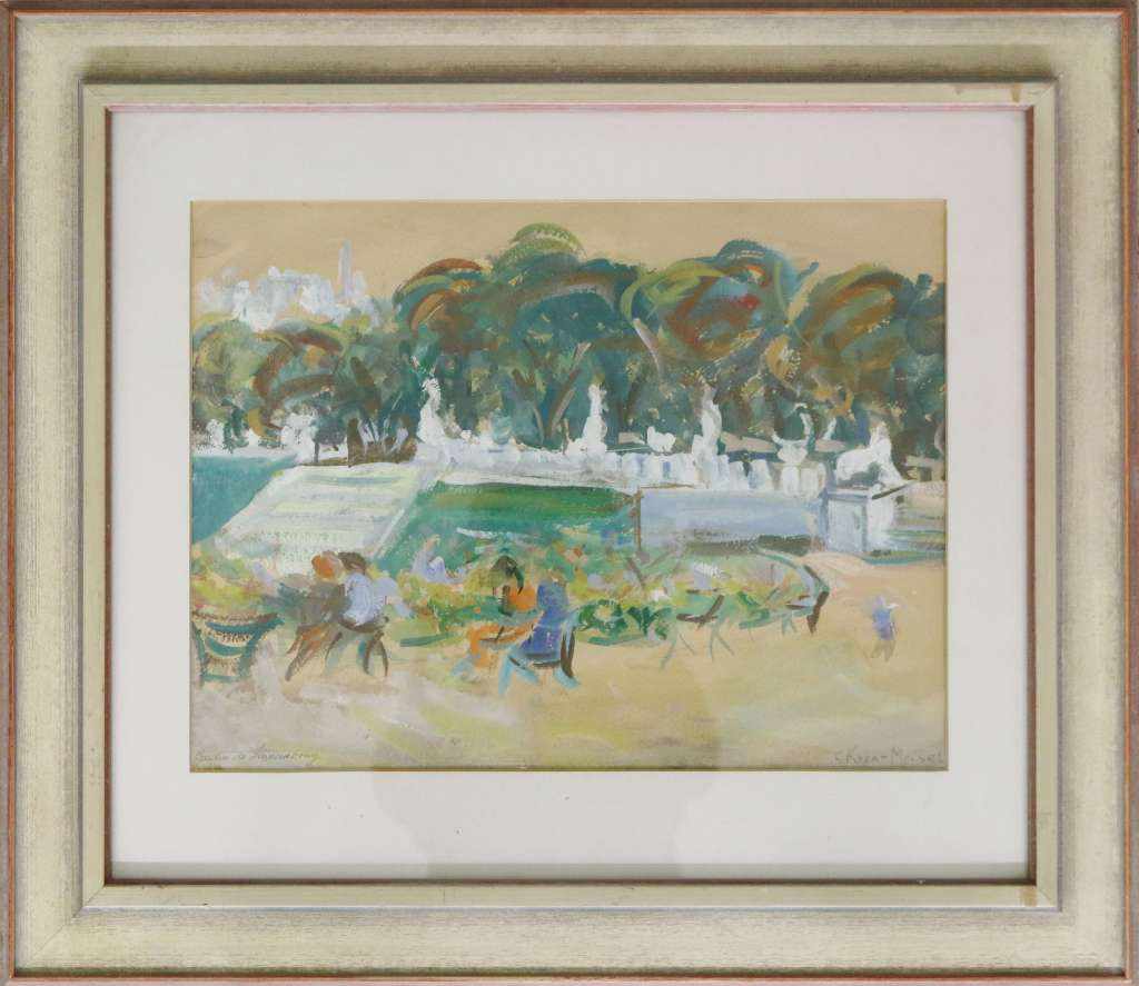 Charlotte KRON-MEISEL (1899-?), Gouache, Titelei links "Jardin du Luxembourg", u.re. sign., Maße ca. - Image 2 of 4
