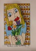 James RIZZI (1950-2011), "GIRLS LIKE FLOWERS" 97, 3D-Konstruktion, untertitelt, sign., Expl. Nr.