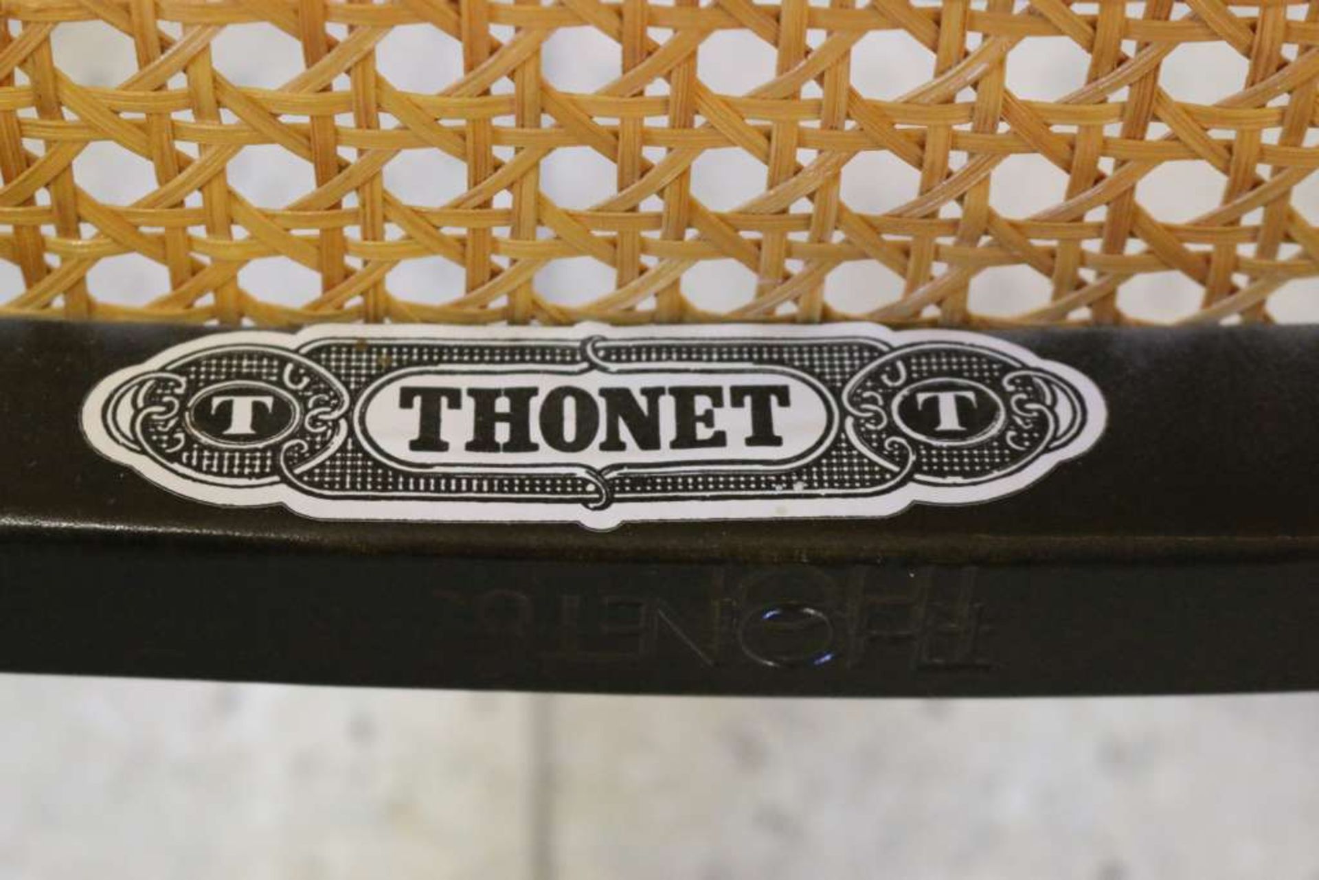 Thonet Schaukelstuhl, gestempelt THONET 85, Bugholz, Buche, ebonisiert, Modell Nr. 10/26. Sitz und - Bild 4 aus 5