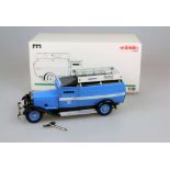 Märklin 1101, Geldtransporter Bayerischer Rundfunk, Blech, blau lackiert, versch. Funktionen,