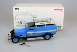 Märklin 1101, Geldtransporter Bayerischer Rundfunk, Blech, blau lackiert, versch. Funktionen,
