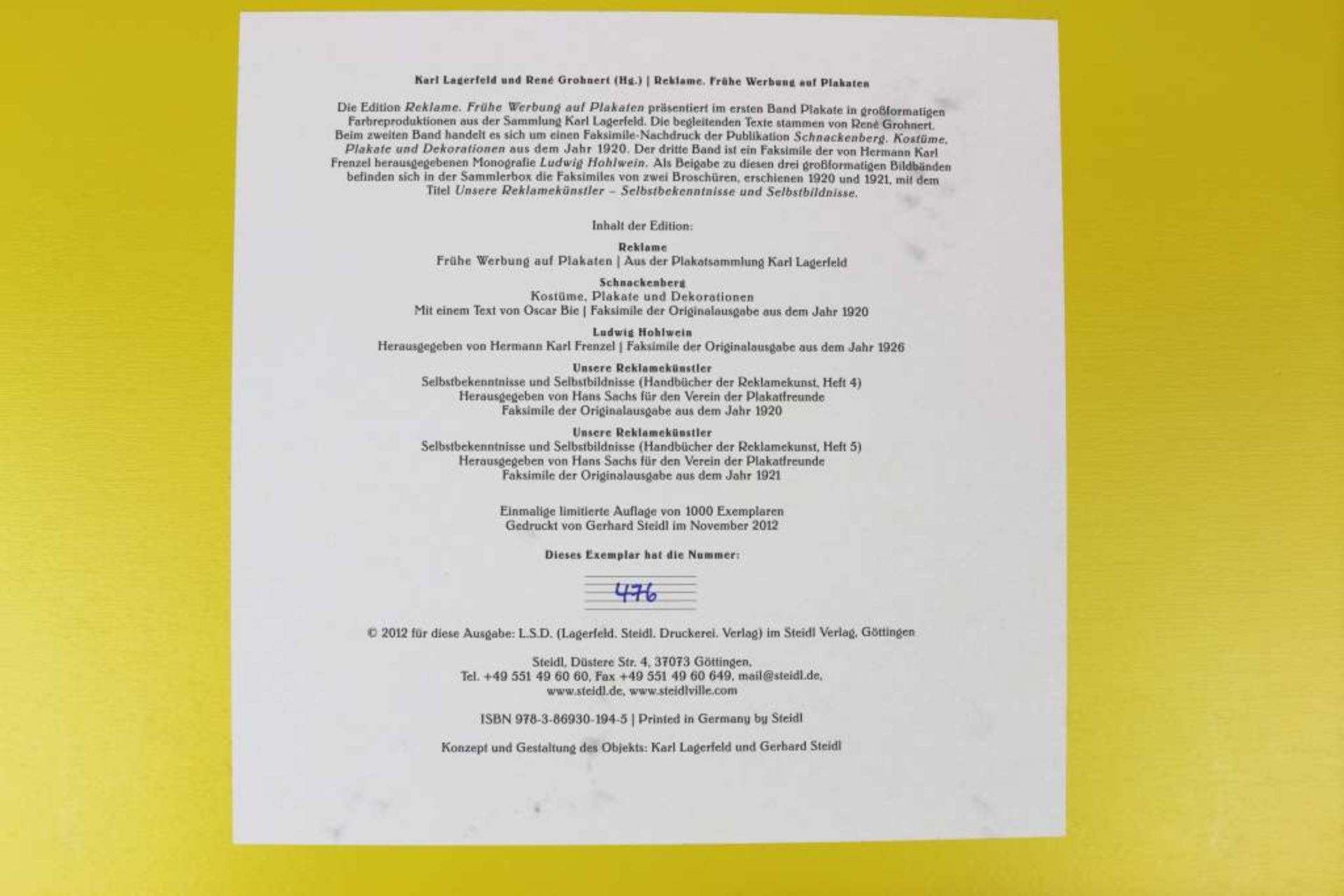 LAGERFELD/GROHNERT (Hrsg): REKLAME, FRÜHE WERBUNG AUF PLAKATEN, herausgegeben von Karl Lagerfeld und - Bild 3 aus 4