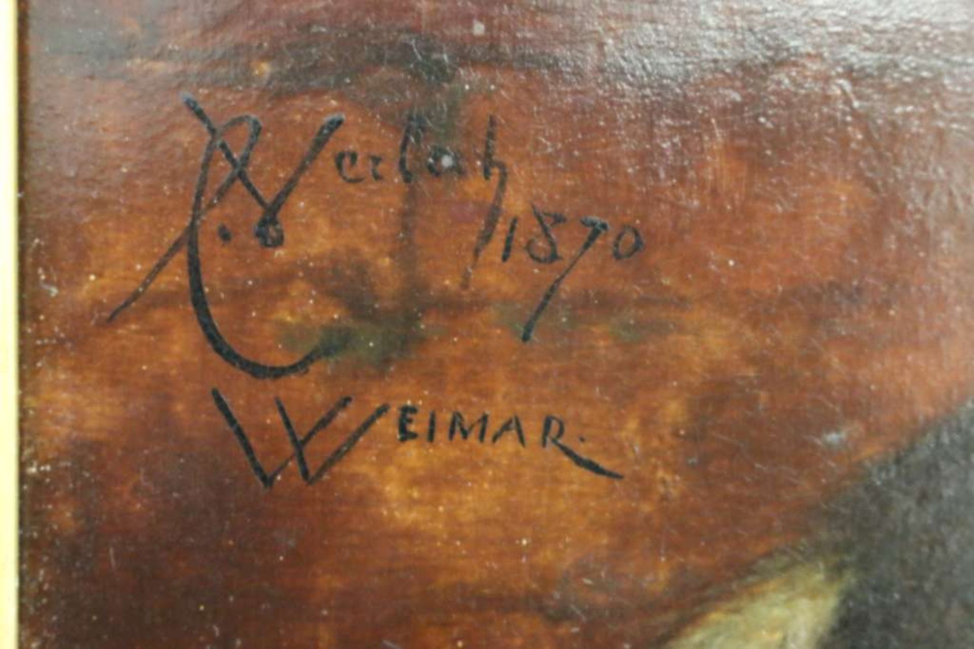 Charles VERLAT (1824-1890), "ZUM BESTEN DER VERWUNDETEN", Öl auf Holz, signiert und datiert mittig - Bild 3 aus 4