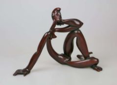 Jon BUCK (1951), Bronzeskulptur, "Single Girl", H.: 35 cm, am Boden mit Künstlerstempel sowie