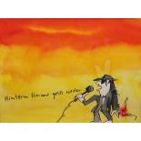 Udo LINDENBERG (1946), "Hinterm Horizont geht's weiter", Aquarell auf Papier, Bildmaße: ca. 40 x