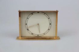 Tischuhr, Angelus Watch Co., Le locle Suisse um 1930, Messing vergoldet, 8-Tage Werk, Handaufzug,