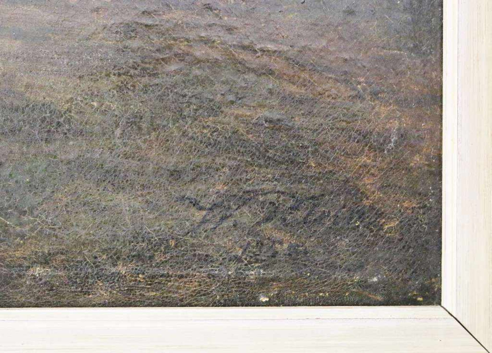 Wilhelm KLEIN (1821-1897), Öl auf Leinwand, u.re. sign. u. dat. 1859, Romantische Abendstimmung. - Bild 3 aus 4