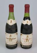 Rotwein, Flasche Pommard, Cote Beaune, 1970 top shoulder und 1 Flasche Chambolle-Musigny 1966