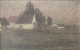 Carl Heinrich HOFF (1866-1904), Öl auf Leinwand, Gehöft in Landschaft, u.re. sign. C H Hoff, Maße: