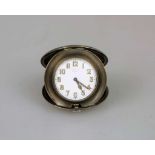 Tiffany & Co., Reiseuhr 8 Days, Sterling Silber, einklappbare Uhr in rundem leicht gewölbtem,