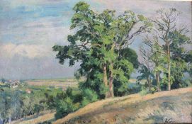 Fritz WUCHERER (1873-1948), Landschaft mit Bäumen, Öl auf Leinwand, u.re. sign., Maße: ca. 36 x 55,5