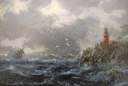 Henry LISSMANN (XIX-XX), Öl auf Malkartonage, u.re. sign., verso handschriftlich Nordsee Kappen?,