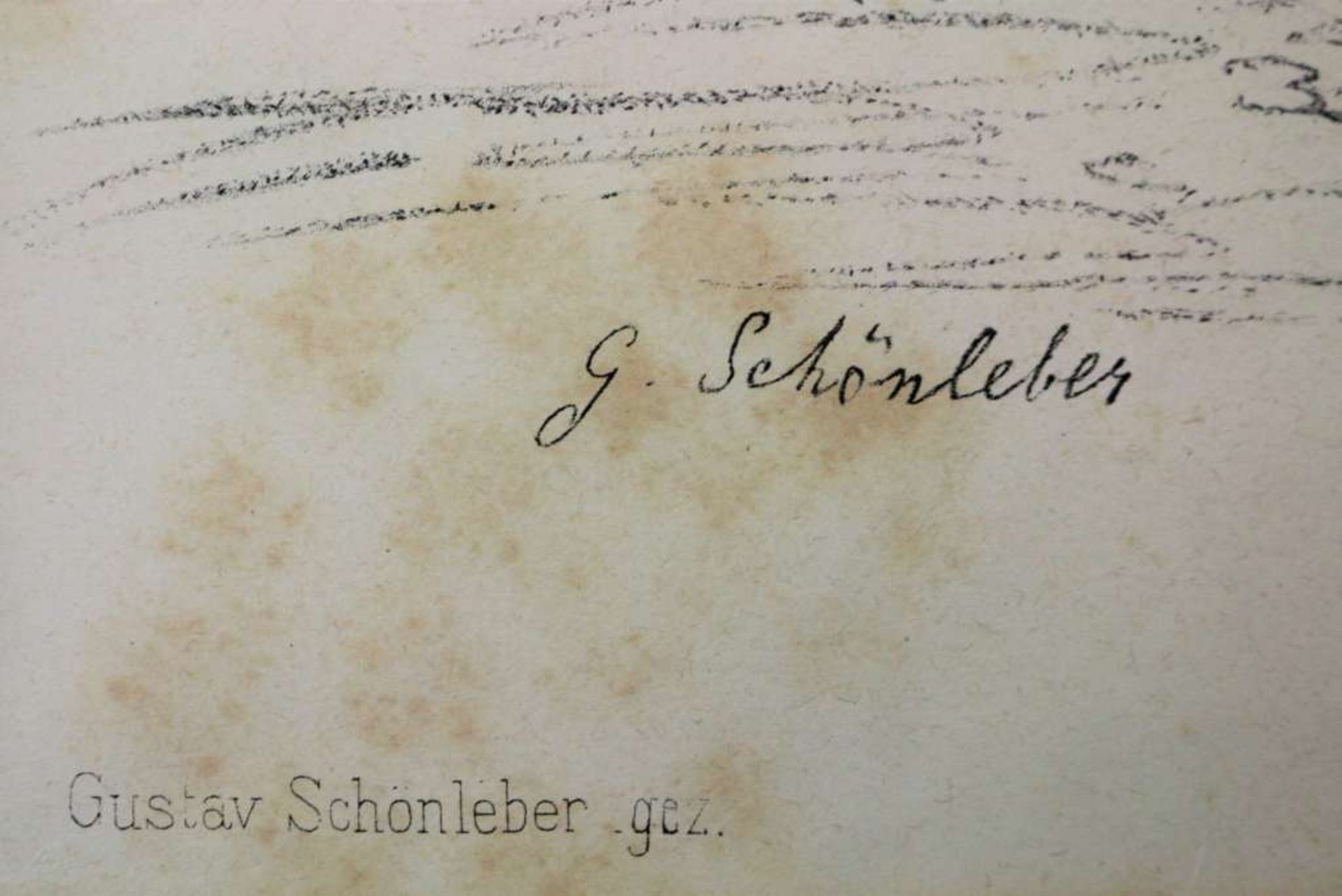 Gustav SCHÖNLEBER (1851-1917), Lithographie, u.li. im Druck sign. G. Schönleber, Boot am Strand, - Bild 3 aus 3