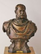Schwere Bronzebüste Kaiser Wilhelm I, nach dem Originalmodello von Alexander CALANDRELLI (1834-1903)