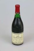 Rotwein, Flasche Pommard, Jules Belin 1964, 0,75 L, Füllhöhe 3 cm unter Kapsel, Kapsel leich