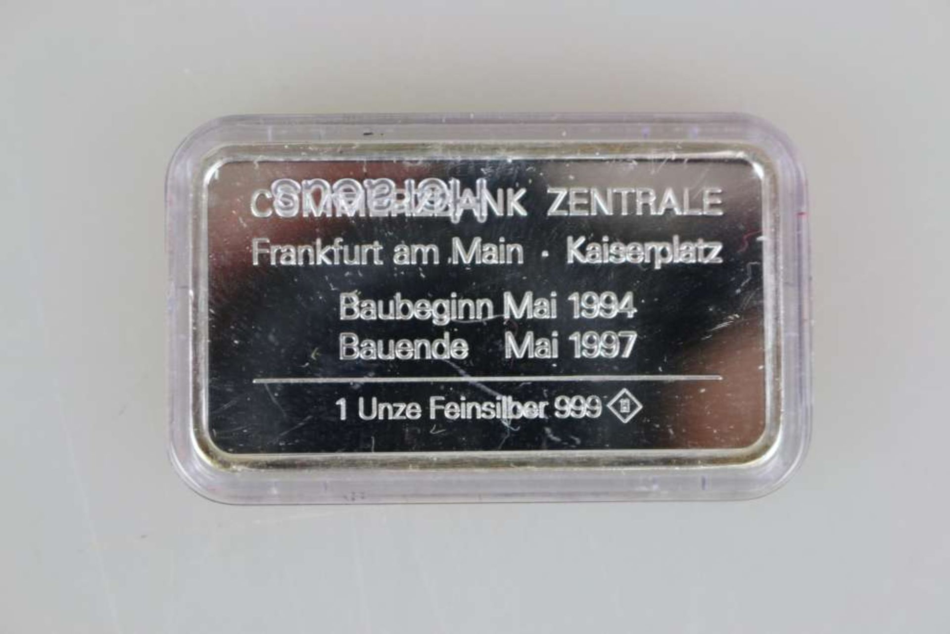 5 Silberbarren Commerzbank Tower, jeweils 1 Unze Feinsilber 999, herausgegeben anlässlich der - Image 3 of 3