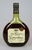 Armagnac, 1 Flasche, 0,7 l, Jahrgang 1891, Hersteller: Samalens, Bezeichnung: Bas Armagnac,