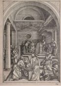 Albrecht DÜRER (1471-1528), Der zwölfjährige Jesus im Tempel, original Holzschnitt, Wasserzeichen: