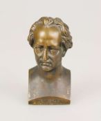 Bronze-Büste, Goethe, vorderseitig bezeichnet, Höhe ca. 13 cm.