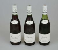 Rotwein, 2 Flaschen Pommard 1974 top shoulder und 1 Flasche Corton 1969 Füllmenge 5 cm unter Kapsel,