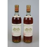 Süßwein, 2 Flaschen Château Caillou, 1959, 0,73 L. 2x top shoulder. Der Wein stammt aus einer