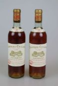 Süßwein, 2 Flaschen Château Caillou, 1959, 0,73 L. 2x top shoulder. Der Wein stammt aus einer