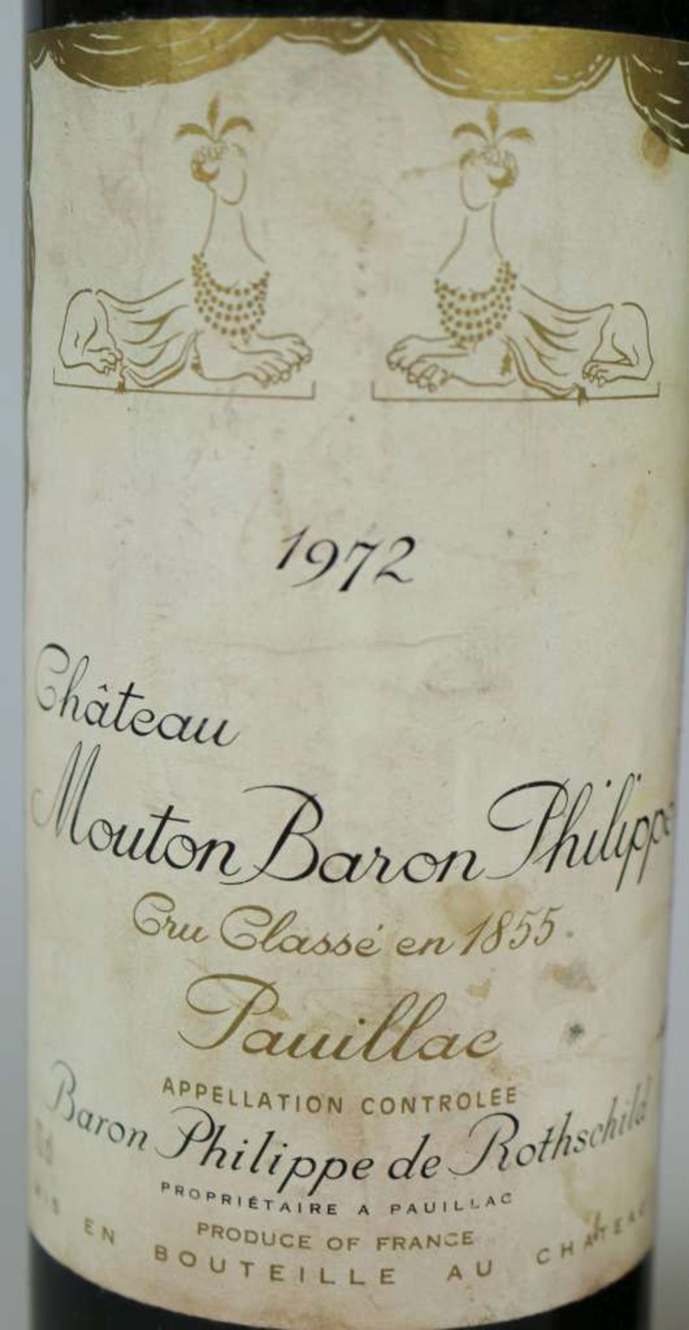 Rotwein, 2 Flaschen Château Baron Philippe, Pauillac, 1972, 0,73 L. 2x top shoulder. Etikett - Bild 2 aus 3