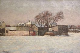 Paul Carl JÜNEMANN (1891-1969), Öl auf Leinwand, u.li. sign., winterliches Dorf. Maße: 31 x 47 cm.