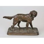 Alfred DUBUCAND (1828-1894), Jagdhund, Bronze braun patiniert, rechteckige Plinthe, signiert "A.