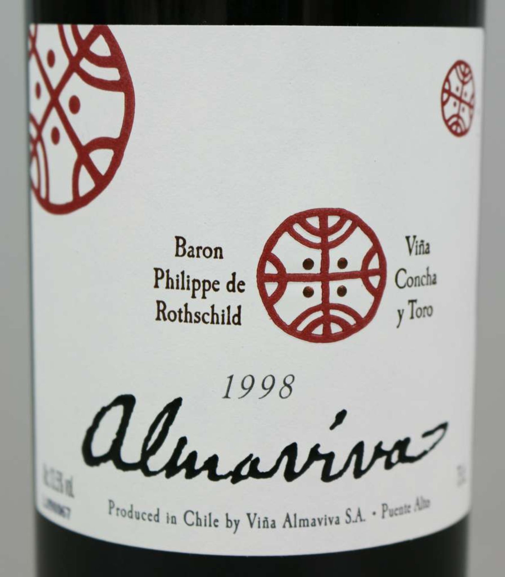 Rotwein, 6 Flaschen Almaviva Conchia y Torro, Edward Chadwick/ Philippe Rothschild, 1998, 0,75 L. In - Bild 3 aus 5