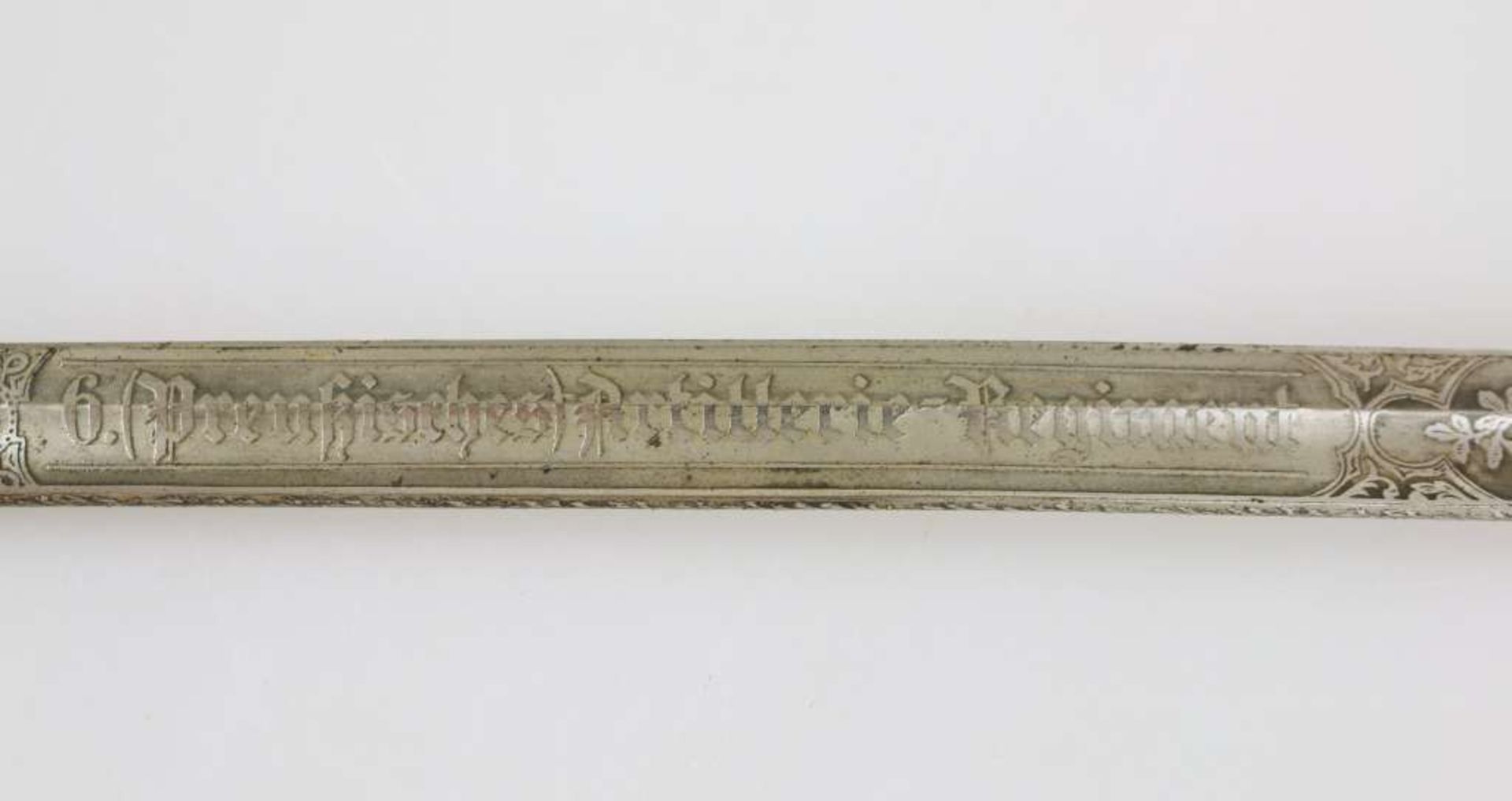 Preußen Löwenkopfsäbel für Offiziere der Artillerie. Vergoldetes und verziertes Eisengefäß mit - Bild 5 aus 6
