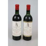 Rotwein, 2 Flaschen Château Latour, Paillac-Médoc, 1957, 0,75 L. 1x top sholder, 1x mid shoulder.