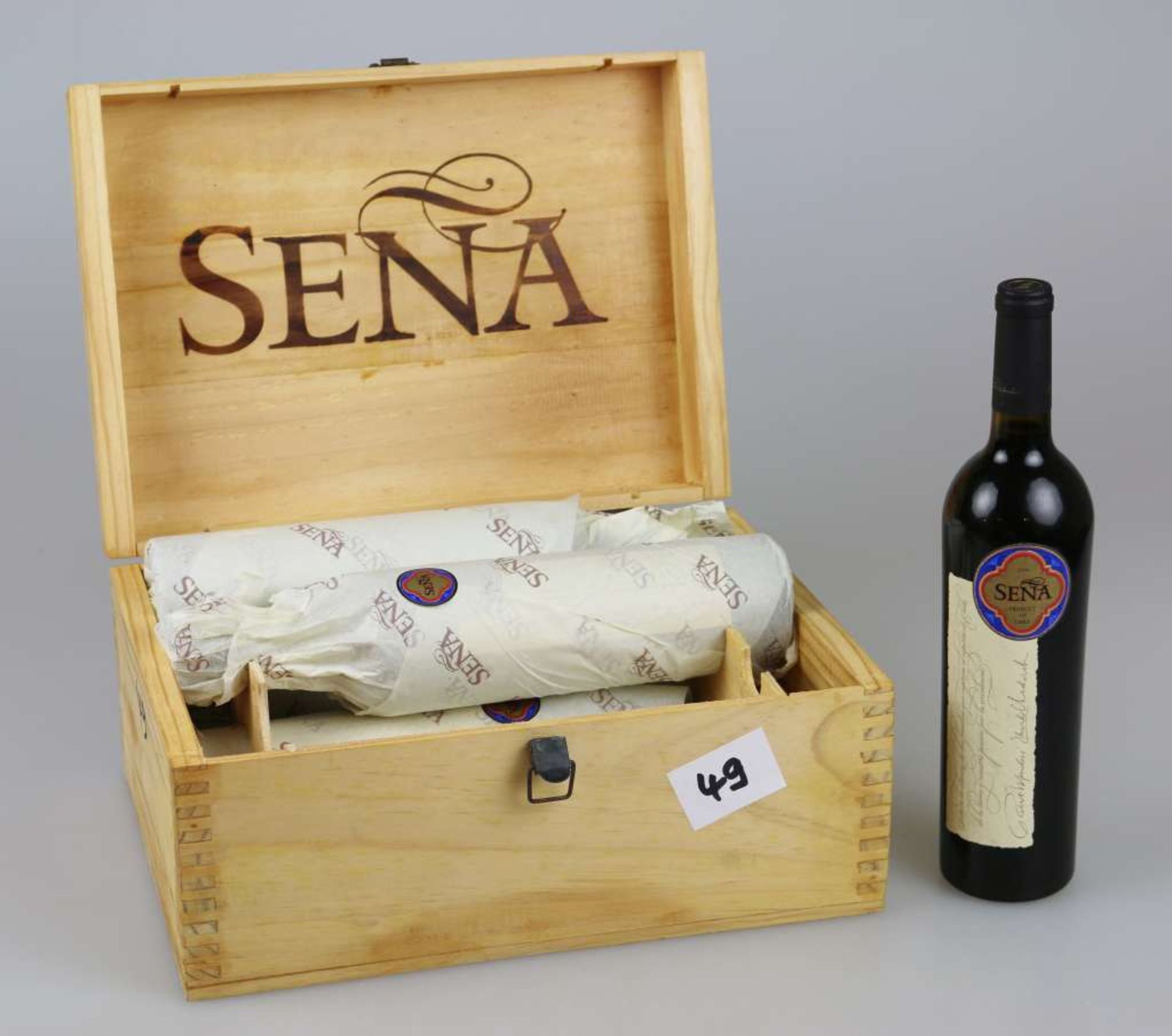 Rotwein, 6 Flaschen Sena, Vina Errazuriz/ Mondavi, Aconcagua Valley Chile, 1996, 0,75 L. In