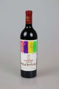 Rotwein, Flasche Château Mouton Rothschild, Pauillac, 2001, 0,75 L. High fill, Künstleretikett.