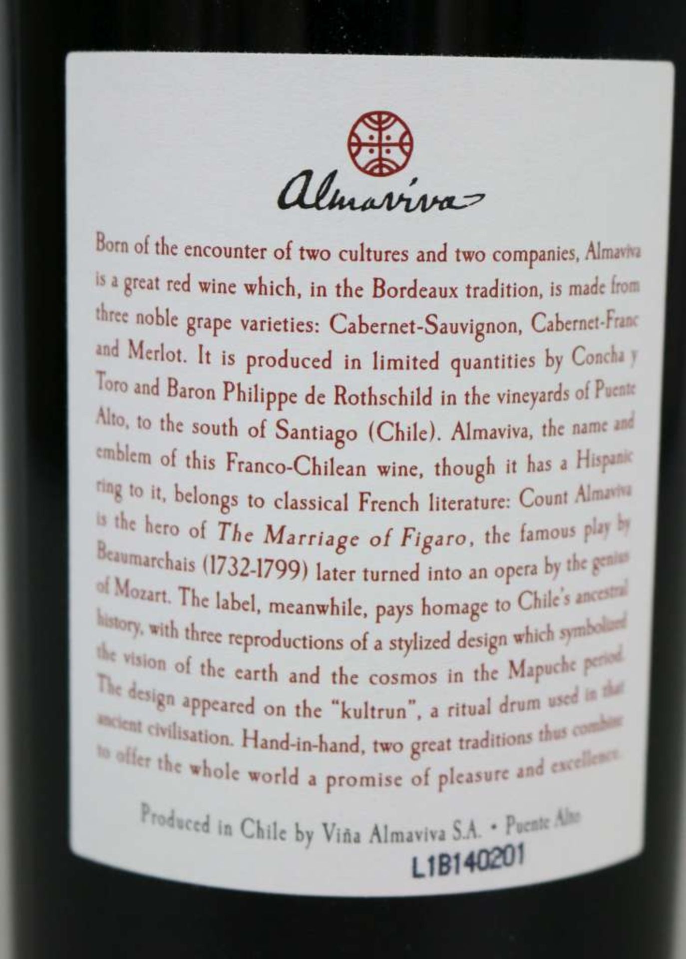 Rotwein, 6 Flaschen Almaviva Conchia y Torro, Edward Chadwick/ Philippe Rothschild, 1997, 0,75 L. In - Bild 5 aus 5