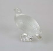 Lalique, Rebhuhn, Mitte 20. Jh., stehendes Rebhuhn- Perdrix Debout, von René Lalique 1939, klares,