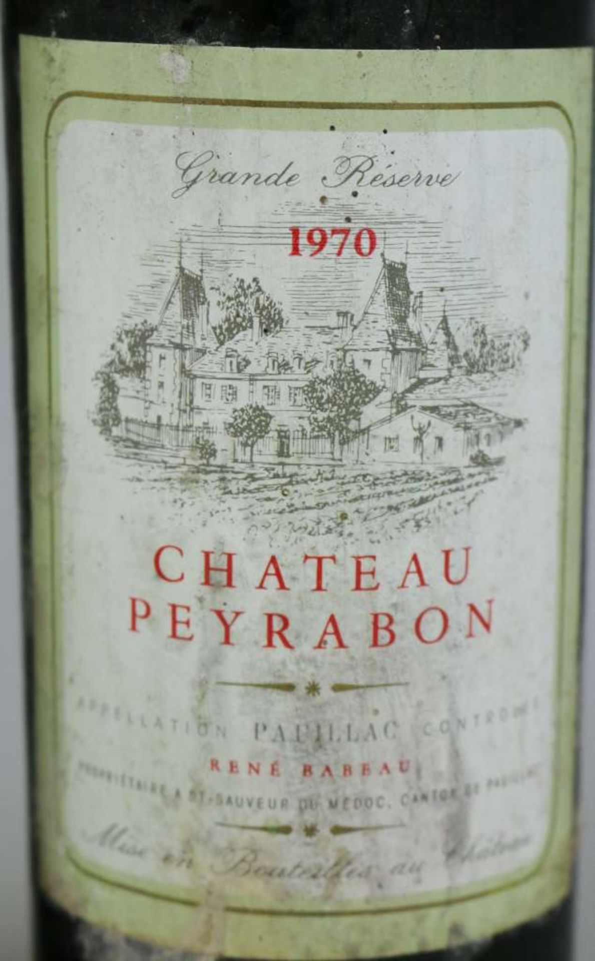 Rotwein, 2 Flaschen Château Peyrabon, René Babeau, 1969 und 1970, 0,75 L. Low shoulder. Der Wein - Bild 4 aus 4