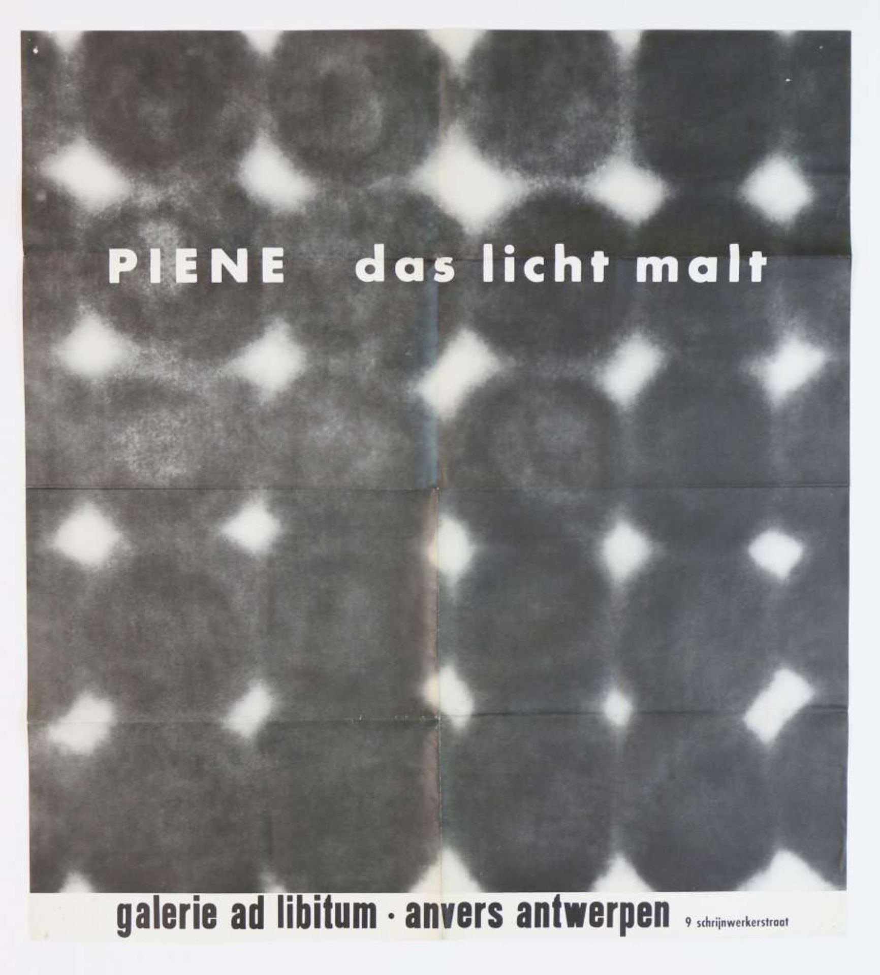 Otto PIENE (1928-2014), Plakat "PIENE das licht malt", galerie ad libitum. antwerpen, verso mit