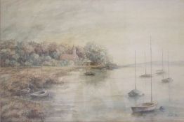 Egon GRAE (1930-?), Aquarell, Ammersee in der Abenddämmerung, u.re. sign. und dat. (19)85 sowie