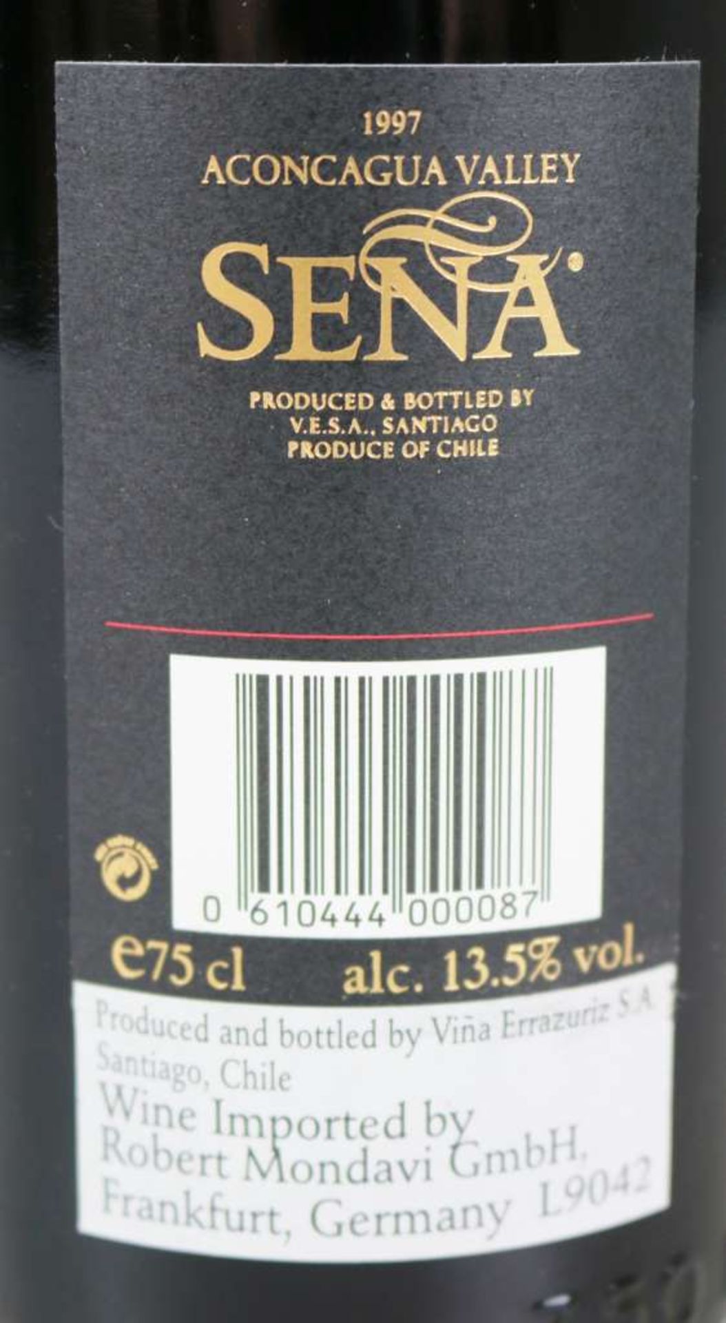 Rotwein, 6 Flaschen Sena, Vina Errazuriz/ Mondavi, Aconcagua Valley Chile, 1997, 0,75 L. In - Bild 6 aus 6