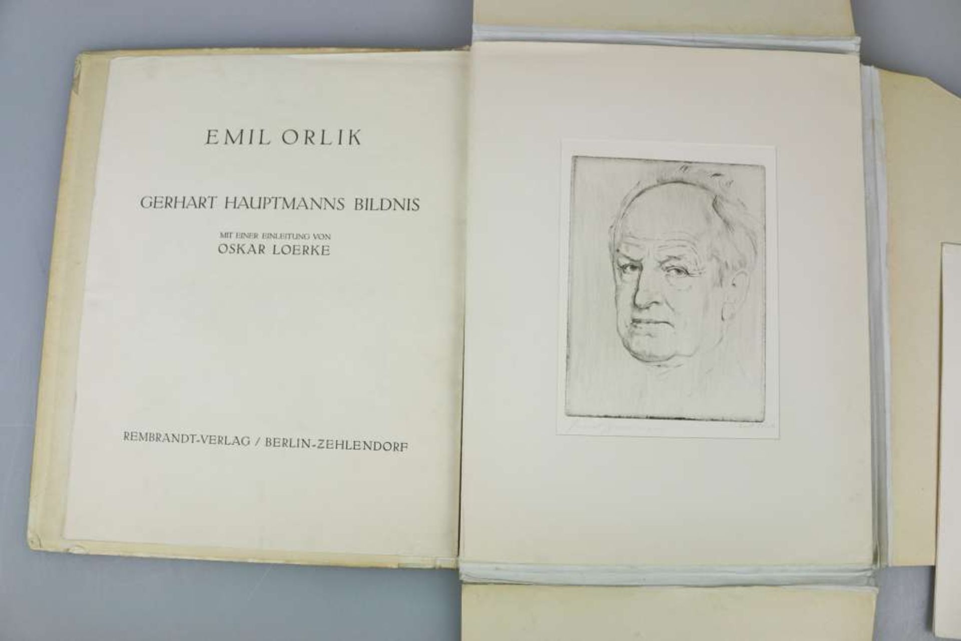 Emil ORLIK (1870-1932), Gerhard Hauptmann's Bildnis, mit einer Einleitung von Oskar Loerke, Berlin - Bild 2 aus 7