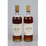 Süßwein, 2 Flaschen Château Caillou, 1943, 0,73 L. Top shoulder. Der Wein stammt aus einer