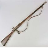 Perkussionsgewehr England, Enfield M 1853. Glatter Lauf, Kal. ca. 15 mm mit klappbarer Visierung und