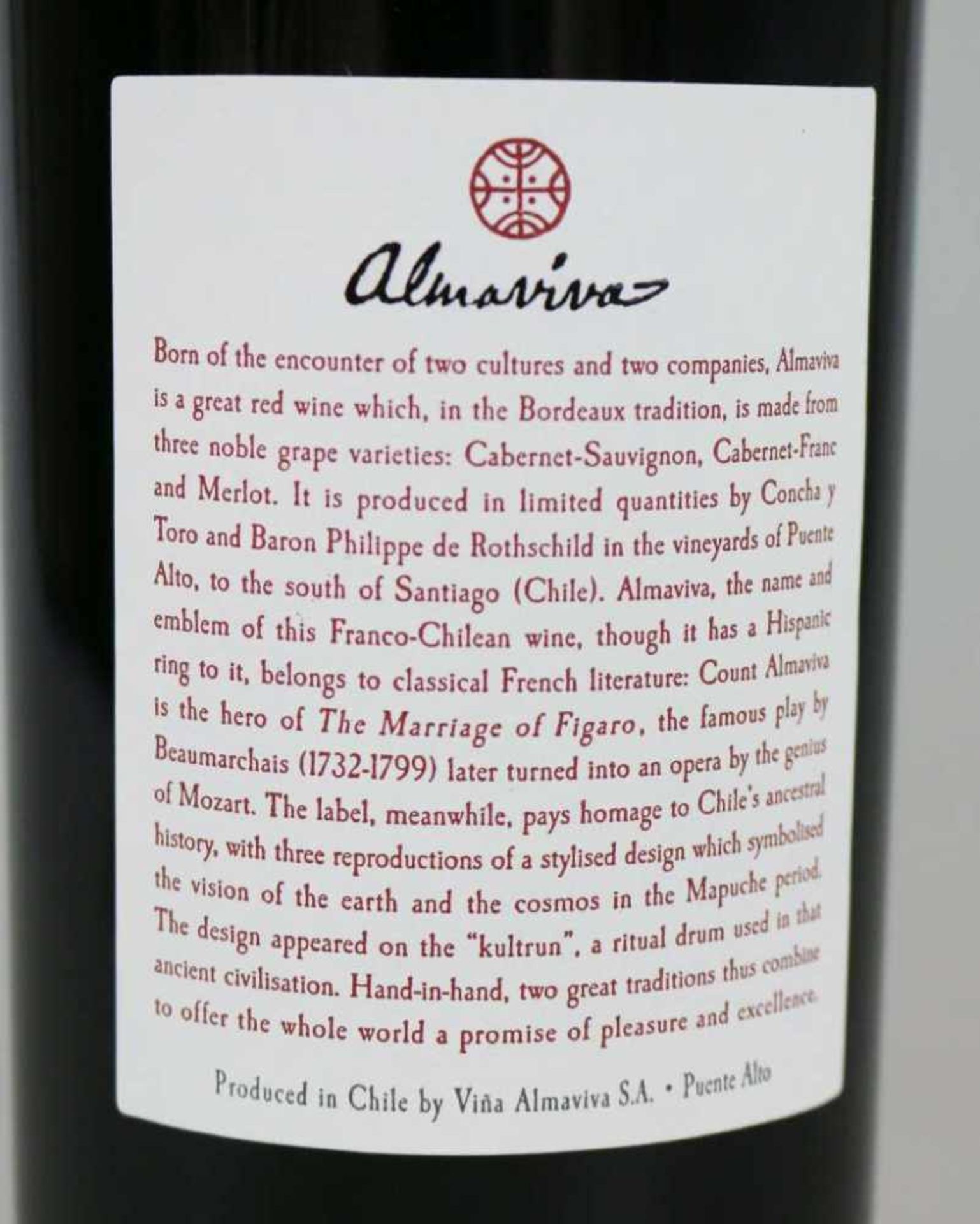 Rotwein, 6 Flaschen Almaviva Conchia y Torro, Edward Chadwick/ Philippe Rothschild, 1998, 0,75 L. In - Bild 5 aus 5