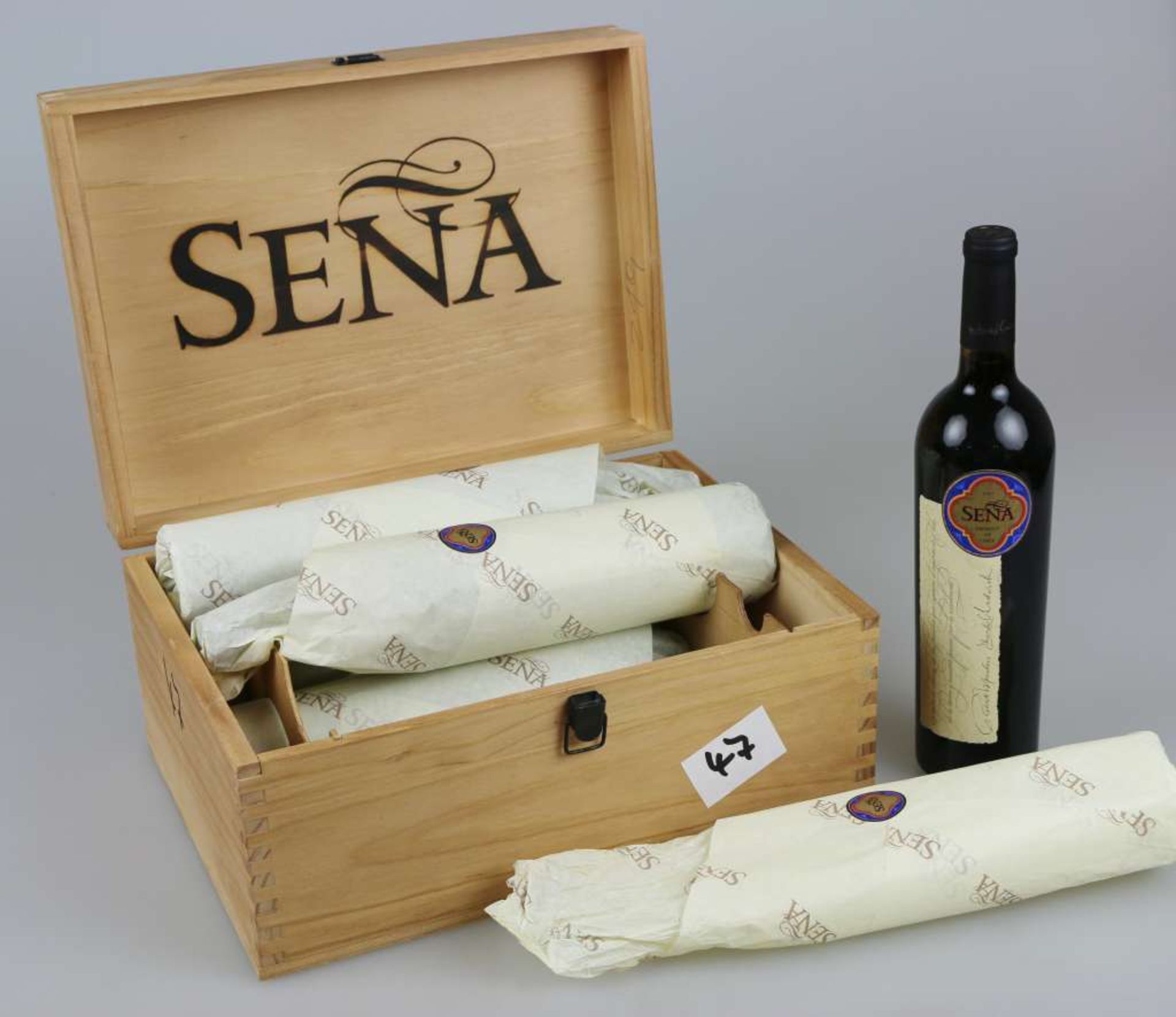 Rotwein, 6 Flaschen Sena, Vina Errazuriz/ Mondavi, Aconcagua Valley Chile, 1997, 0,75 L. In