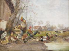 Max HÄNGER sen. (1874-1955), "Großer Geflügelhof", u.re. bez. M. Hänger sen. München, Öl auf