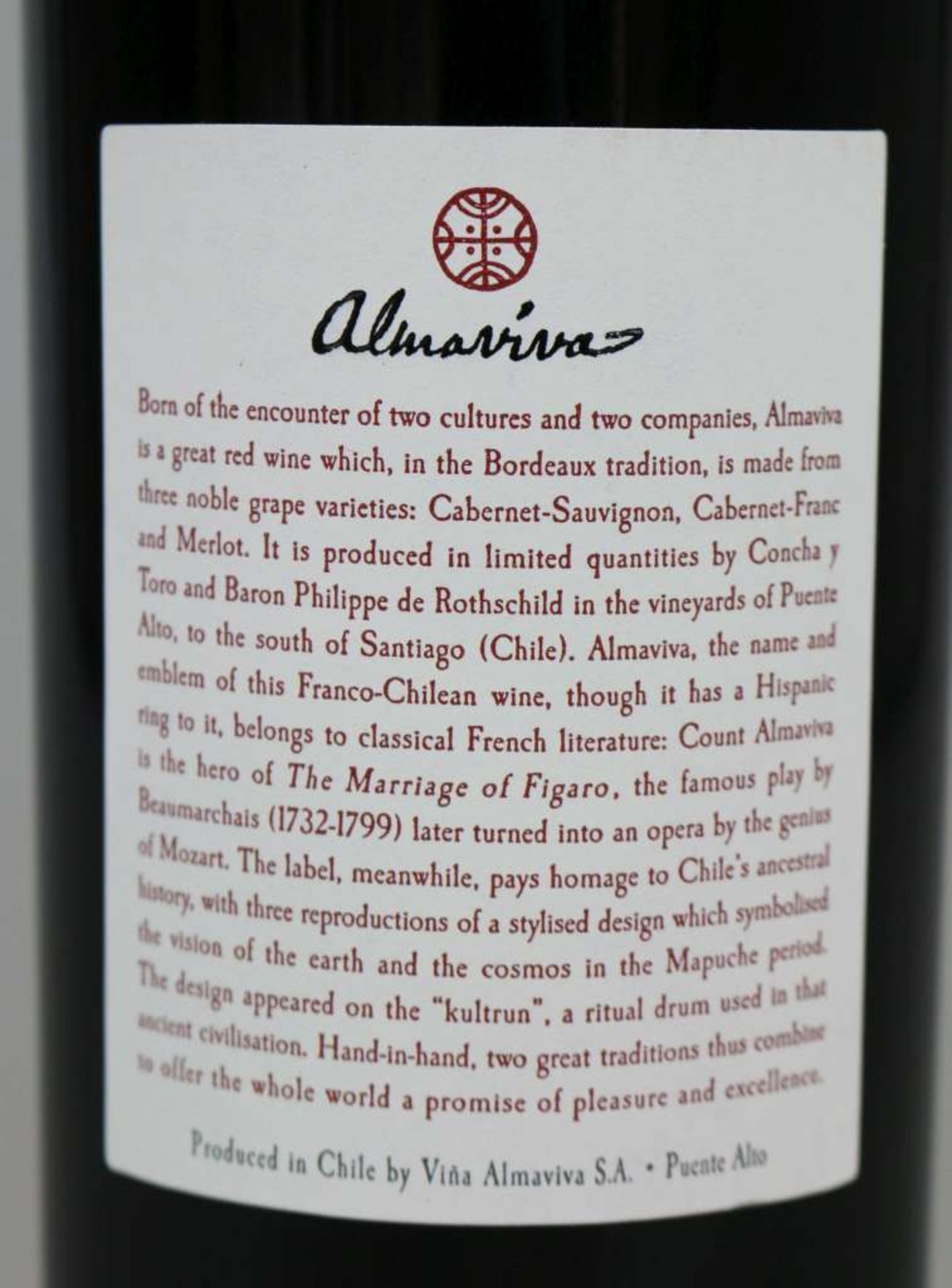 Rotwein, 6 Flaschen Almaviva Conchia y Torro, Edward Chadwick/ Philippe Rothschild, 1998, 0,75 L. In - Bild 5 aus 5