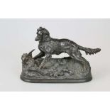 Pierre-Jules MÈNE (1810-1879), Jagdhund, Bronze patiniert, auf der Plinthe signiert P.J. MÊNE, Maße: