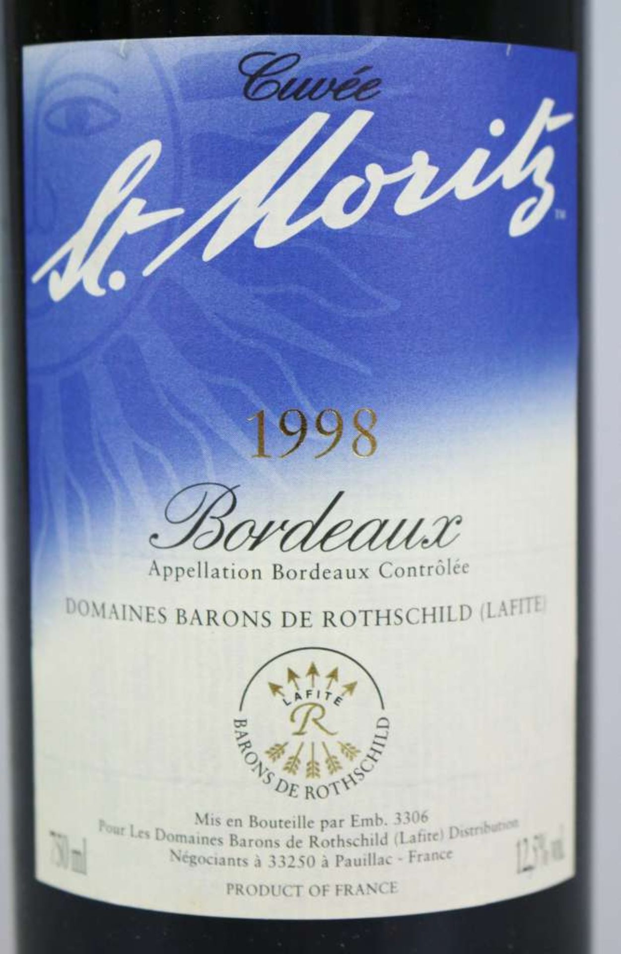 Rotwein, 12 Flaschen Cuveé St. Moritz, Domaines Rothschild, 1998, 0,75 L. In Original-Holzkiste. Der - Bild 3 aus 5