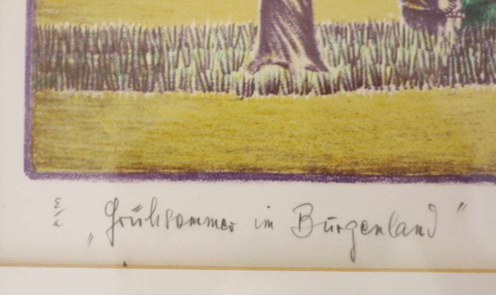 Gottfried KUMPF (1930), Farblithographie, u. li. betitelt "Frühsommer im Burgenland", u.re mit - Bild 4 aus 4